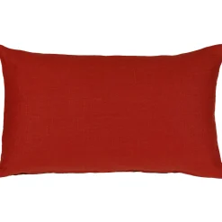 Tuscany Linen Red Throw Pillow 12x19
