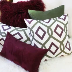 Tuscany Linen Sage Diamond Chain Throw Pillow 19x19