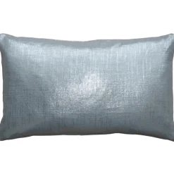 Tuscany Linen Silver Metallic 12x19 Throw Pillow