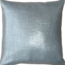 Tuscany Linen Silver Metallic 20x20 Throw Pillow