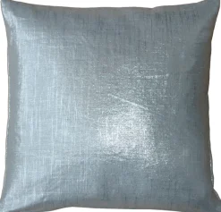 Tuscany Linen Silver Metallic 16x16 Throw Pillow