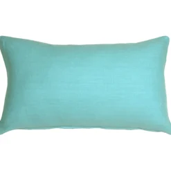 Tuscany Linen Turquoise Throw Pillow 12x19