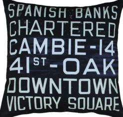 Vancouver Bus Scroll 20x20 Throw Pillow