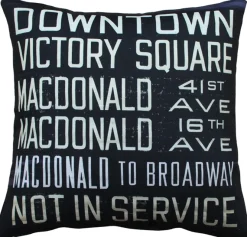 Vancouver Bus Scroll 20x20 Throw Pillow