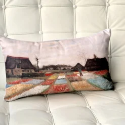 Van Gogh Flower Beds in Holland Throw Pillow