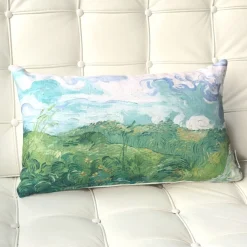 Van Gogh Green Wheat Fields Throw Pillow
