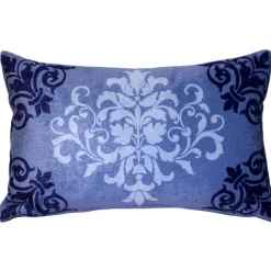 Velvet Damask Purple Throw Pillow 11x18