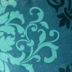 Velvet Damask Teal Throw Pillow 11x18