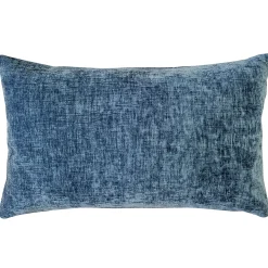 Venetian Velvet Aegean Blue Throw Pillow 12x20