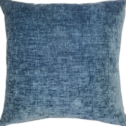 Venetian Velvet Aegean Blue Throw Pillow 17x17