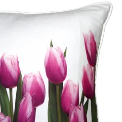 Vibrant Magenta Tulips 19x19 Throw Pillow