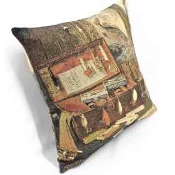 Vintage Angler Belgian Tapestry Throw Pillow 19x19
