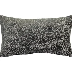 Visconti Gray Chenille Throw Pillow 12x20