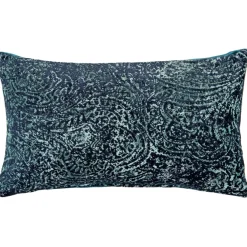 Visconti Teal Blue Chenille Throw Pillow 12x20