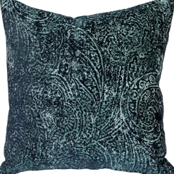 Visconti Teal Blue Chenille Throw Pillow 21x21