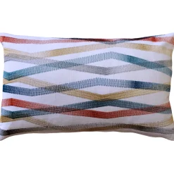 Wandering Lines Ocean Coast Throw Pillow 12x19