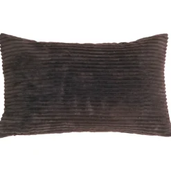 Wide Wale Corduroy 12x20 Dark Brown Throw Pillow