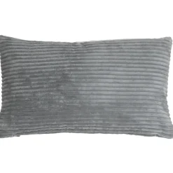 Wide Wale Corduroy 12x20 Dark Gray Throw Pillow