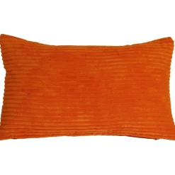 Wide Wale Corduroy 12x20 Dark Orange Throw Pillow
