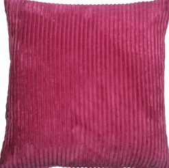 Wide Wale Corduroy 18x18 Magenta Pink Throw Pillow
