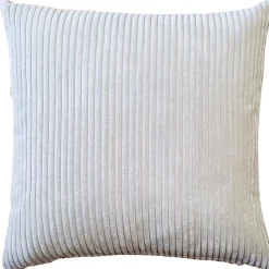 Wide Wale Corduroy 18x18 Oyster Throw Pillow