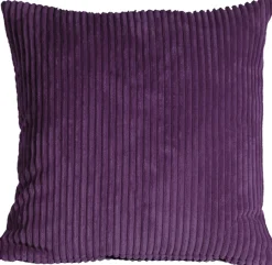 Wide Wale Corduroy 22x22 Purple Throw Pillow