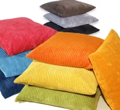Wide Wale Corduroy 22x22 Throw Pillows