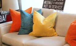 Wide Wale Corduroy 22x22 Throw Pillows