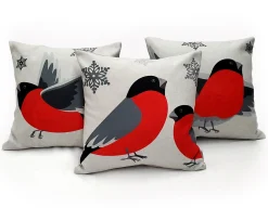 Winter Finch (Set of 3) Christmas Pillows 19x19