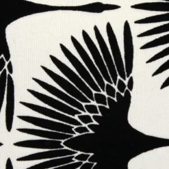 Winter Flock Black and White Throw Pillow 12x20