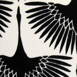 Winter Flock Black and White Throw Pillow 20x20
