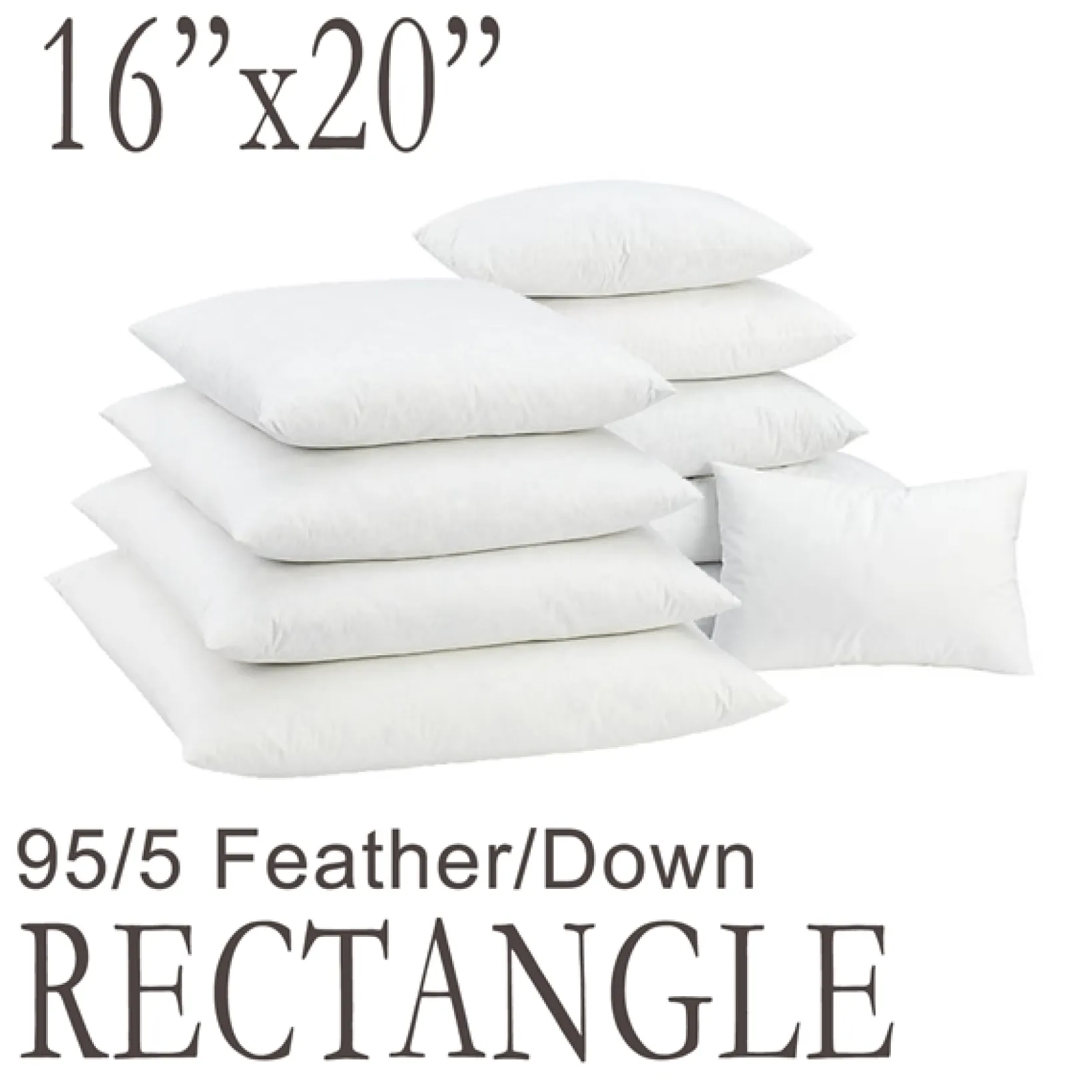 16"x20" Rectangular Feather Down Pillow Form